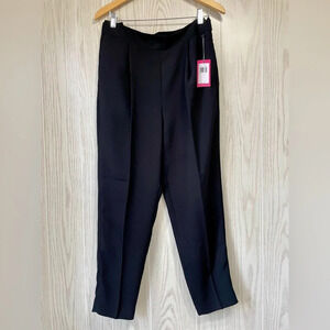 Vince Camuto Black High waisted Gold Buckle Side Zip Dress Pants NWT SZ: 8